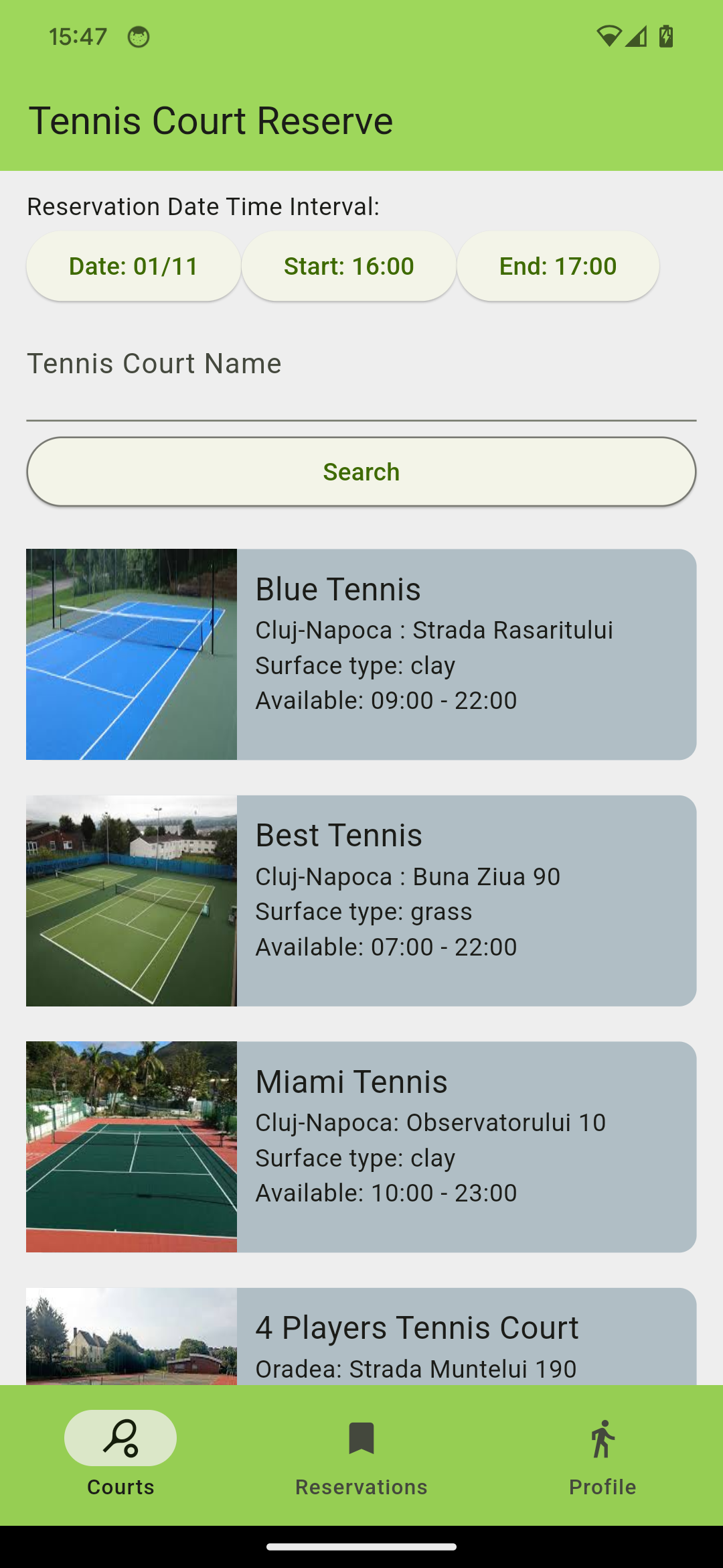 Tennis Court Reserve